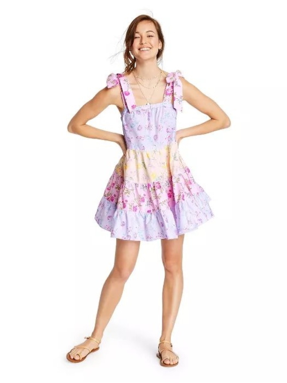Loveshackfancy x target Jeanne tie strap tiered floral mini dress size XL